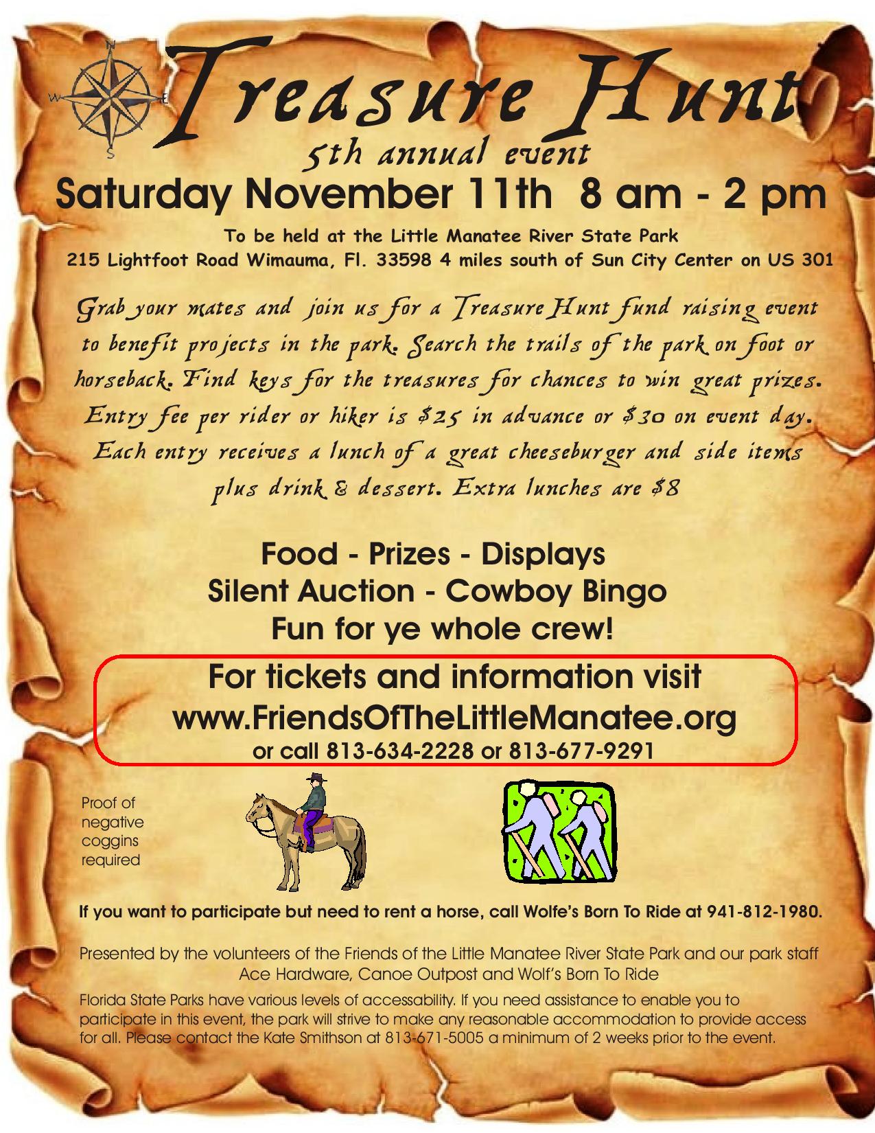 Flyer for the 11-11-2023 treasure hunt event